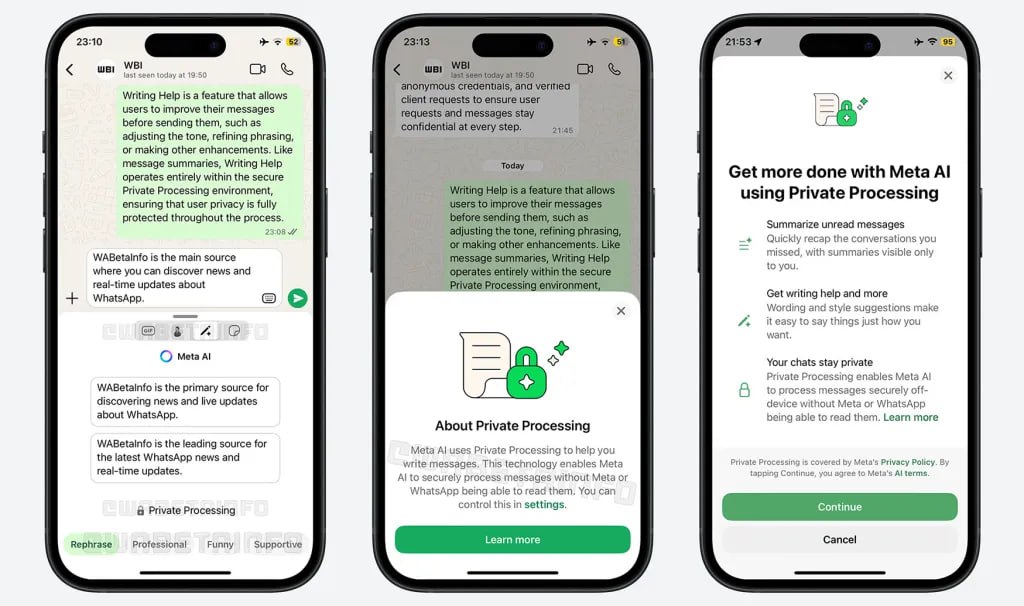 واتساپ در مسیر نوآوری: دستیار هوشمند نوشتن به iOS آمد